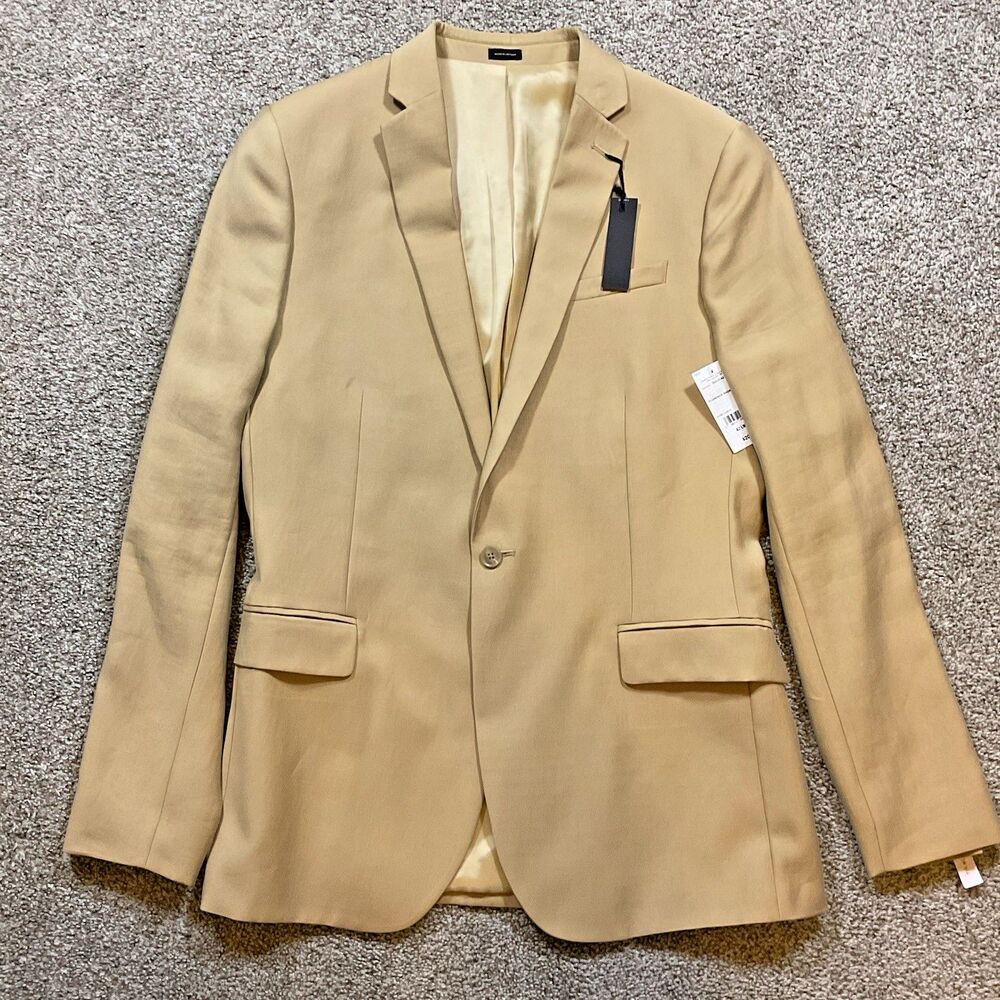 J Ferrari JF Mens Sport Coat Suit Jacket Blazer Slim Fit‎ Florence Brown 42L NWT